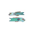 Watercolour fish set, great design for any purposes. Royalty Free Stock Photo