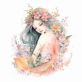 Watercolour Floral Mermaid