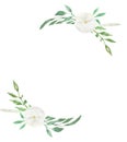 Watercolour Frame Frame White Wreath Wedding Flower Hand Painted Corner Summer Royalty Free Stock Photo