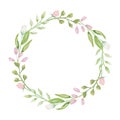 Watercolour Frame Pink White Wedding Flower Hand Painted Corner Summer Royalty Free Stock Photo