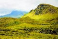 Watercolour of a green scottish landscape Royalty Free Stock Photo