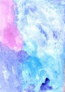 Watercolour hand drawing colorful background. Cute texture for