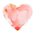 Watercolour heart isolated on white background