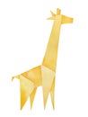 Watercolour illustration of blank Origami Giraffe. Royalty Free Stock Photo