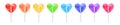 Watercolour illustration set of cute heart shaped lollipops in rainbow color: red, orange, yellow, green, light blue, violet and p Royalty Free Stock Photo