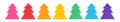 Watercolour illustration set of simple Christmas tree shape in various colors.