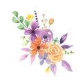 Watercolour Lavender Florals Berries Bouquet Arrangement Pretty Wedding Flowers