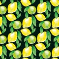 Watercolour lemon motif. concept vivid fashion backdrop