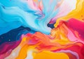 Watercolour paint with swirl waves abstract background,Colorful background with vibrant colors for wallpaper, Modern art concept, Royalty Free Stock Photo