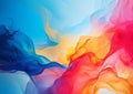 Watercolour paint with swirl waves abstract background,Colorful background with vibrant colors for wallpaper, Modern art concept, Royalty Free Stock Photo