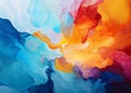 Watercolour paint with swirl waves abstract background,Colorful background with vibrant colors for wallpaper, Modern art concept, Royalty Free Stock Photo