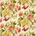 Watercolour painted roses on fabric Royalty Free Stock Photo