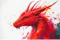 Red Dragon head portrait Royalty Free Stock Photo