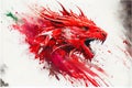 Red Dragon roaring head portrait Royalty Free Stock Photo