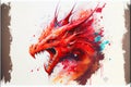 Red Dragon roaring head portrait Royalty Free Stock Photo