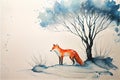 Red Fox animal in Winter forest Royalty Free Stock Photo