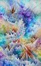 Winter frost - abstract watercolor art