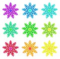 Watercolour pattern - Set of nine abstract flowers