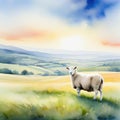 Watercolour pencil close up sheep Peaceful and serene A sense of wonder and