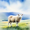 Watercolour pencil close up sheep Peaceful and serene A sense of wonder and
