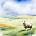 Watercolour pencil close up sheep Peaceful and serene A sense of wonder and