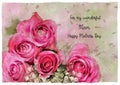 Watercolour Roses Mothers Day Card