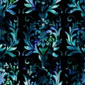 Damask watercolor pattern
