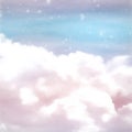 Watercolour sugar cotton candy pink clouds background Royalty Free Stock Photo