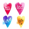 Watercolour Vector Hearts