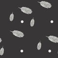 Watercolour Winter Hand Painted Feather Seamless Repeat Pattern