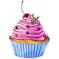 Watercoor cupcake