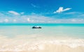 Watercraft on clear sea water in st johns, antigua Royalty Free Stock Photo