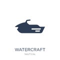 watercraft icon. Trendy flat vector watercraft icon on white background from Nautical collection Royalty Free Stock Photo