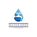 waterdrop faucet logo template design for brand or company and other