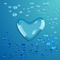 Waterdrop. Heart. Vector Royalty Free Stock Photo