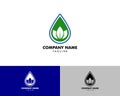 Waterdrop leaf logo icon design template element