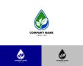 Waterdrop leaf logo icon design template element