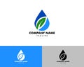 Waterdrop leaf logo icon design template element