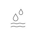 Waterdrop, Water, Droplet, Liquid Thin Line Icon Vector Illustration Logo Template. Suitable For Many Purposes.