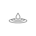 Waterdrop, Water, Droplet, Liquid Thin Line Icon Vector Illustration Logo Template. Suitable For Many Purposes.