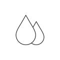 Waterdrop, Water, Droplet, Liquid Thin Line Icon Vector Illustration Logo Template. Suitable For Many Purposes.