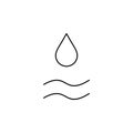Waterdrop, Water, Droplet, Liquid Thin Line Icon Vector Illustration Logo Template. Suitable For Many Purposes.