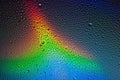 Waterdrops on blue green Rainbow gradient background