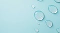 waterdrops on clean blue background AI generated Royalty Free Stock Photo