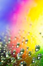Waterdrops on rainbow colors background