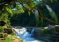 Waterfal in the forest, Beautiful nature. Royalty Free Stock Photo