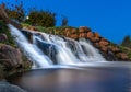 Waterfall at Regatta Park in Oklahoma City at Dusk