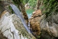 Waterfall on the Agura River in Sochi, Krasnodar Krai, Russia Royalty Free Stock Photo