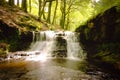 Waterfall and rocks in Lancashire..