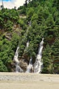 A waterfall as seen from Uttarkashi-Gangotri Highway, Uttarkashi, India Royalty Free Stock Photo
